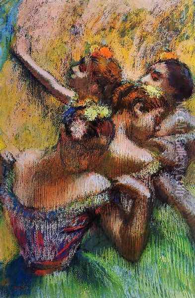 Four Dancers II Oil Painting - Edgar Degas