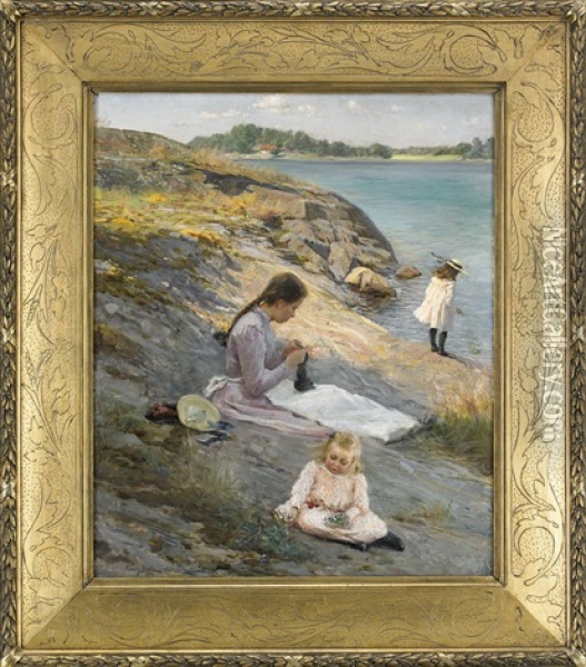 Sommaridyll Oil Painting - Fanny Ingeborg Matilda Brate