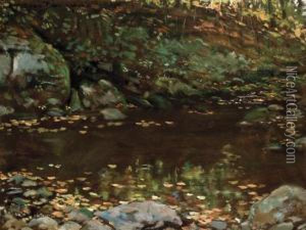 The Pool Oil Painting - James Carroll Beckwith