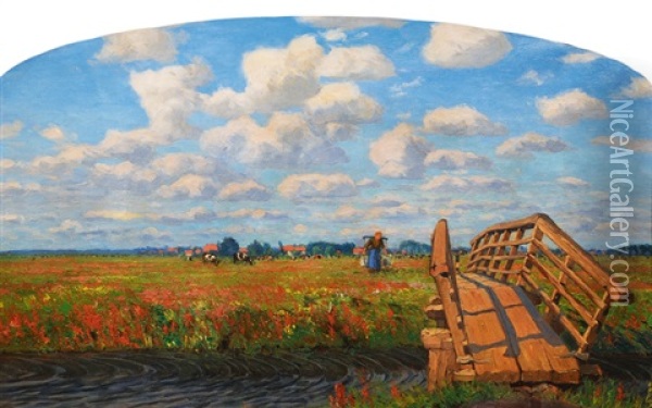 Summer Day In Mecklenburg Oil Painting - Paul Mueller-Kaempff