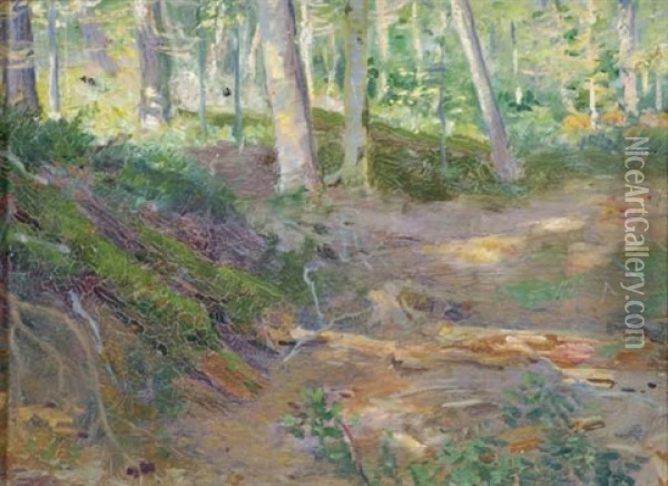 Woods In Summer Oil Painting - William H. Hyde