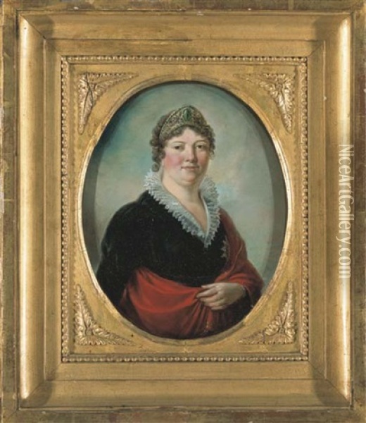 Portrait D'une Femme A La Tiare Oil Painting - Francois Pascal Simon Gerard