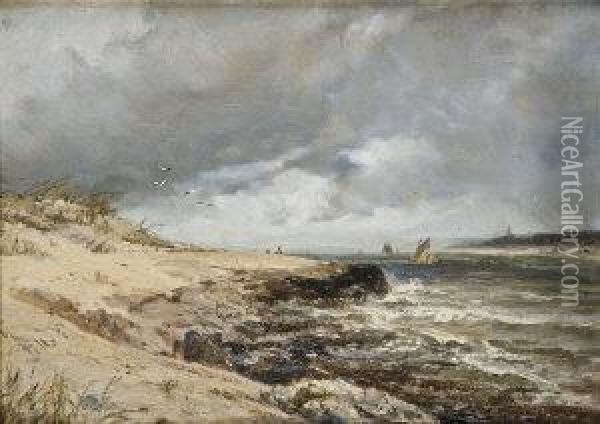 Barnsworth Sands - Sketch From Nature Oil Painting - Edwin Hayes