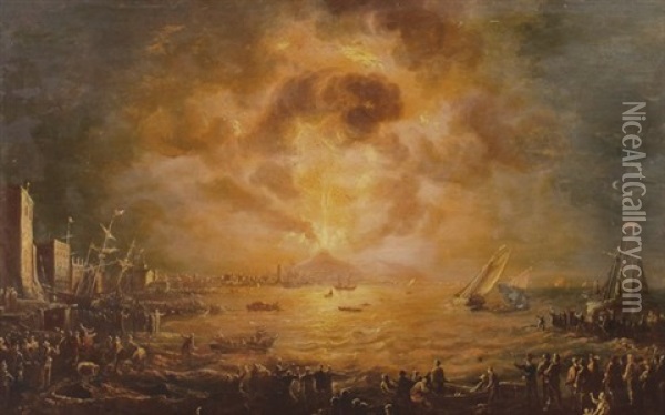 Vesuvius Erupting Oil Painting - William Sadler the Elder