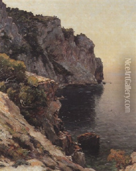 Les Calanques Oil Painting - Jean Baptiste Olive