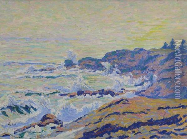 Along The Coast Oil Painting - Allen Tucker