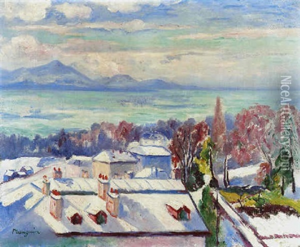 Lausanne Sous La Neige Oil Painting - Henri Charles Manguin