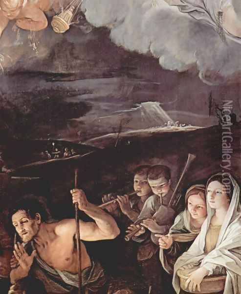Adoration of the Shepherds, detail 2 Oil Painting - Guido Reni