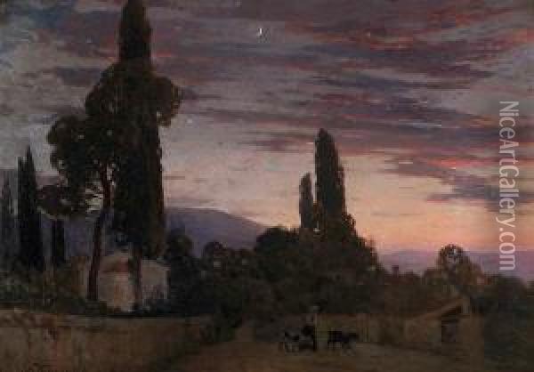 Twilight Oil Painting - Nikolaos Ximonas