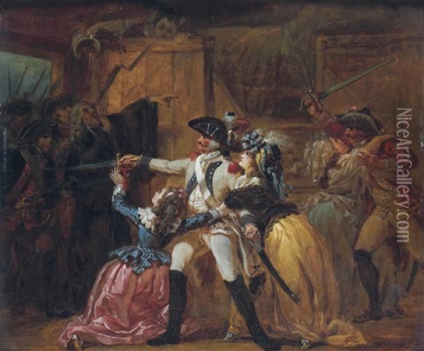 L'arrestation Oil Painting - Louis Joseph Watteau