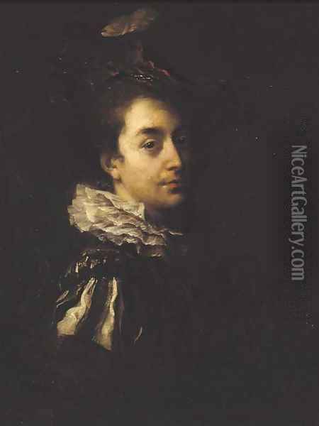 Portrait of a gentleman Oil Painting - Jean-Alexis Grimou