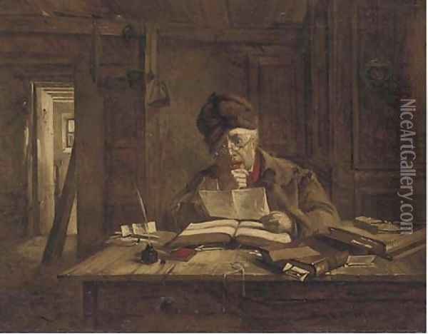 The considered opinion Oil Painting - Erskine Nicol