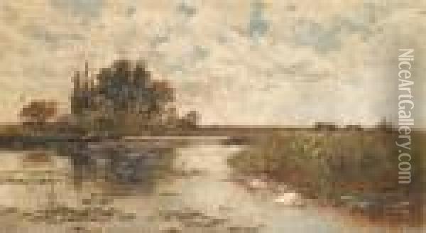 River Scene Oil Painting - Alfred Augustus Glendening
