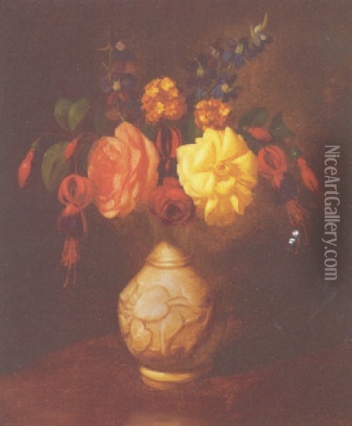 A Mixed Bouquet Oil Painting - George Henry Hall