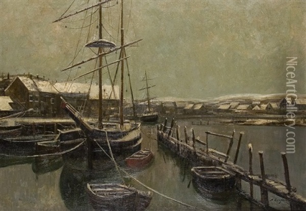 Winter In Norway Oil Painting - Alexander Essfeld