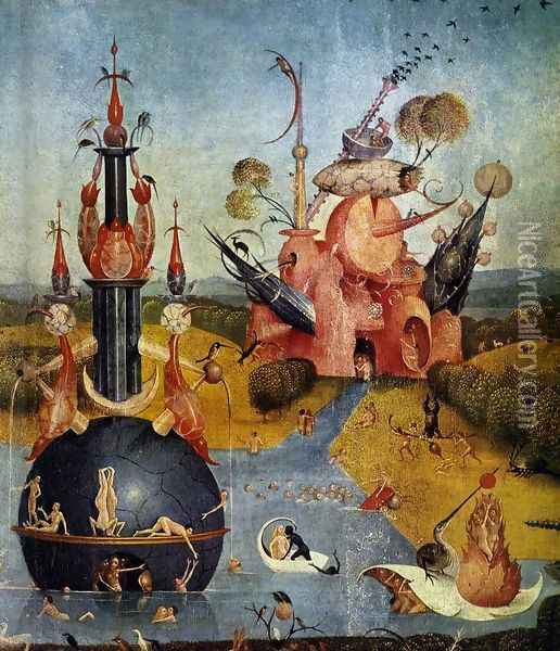 Triptych of Garden of Earthly Delights (detail 2) c. 1500 Oil Painting - Hieronymous Bosch