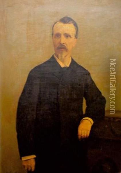 Portrait D'eugene Rebuffic Oil Painting - Gustave Francois Lasellaz