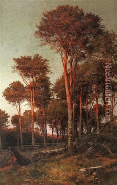 Herbstlicher Wald Oil Painting - Johann Valentin Ruths