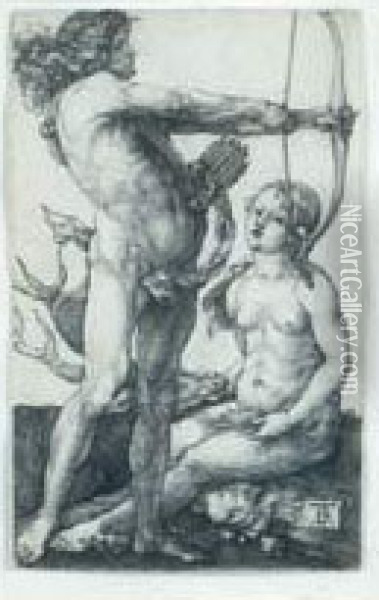 Apollon Et Diane Oil Painting - Albrecht Durer