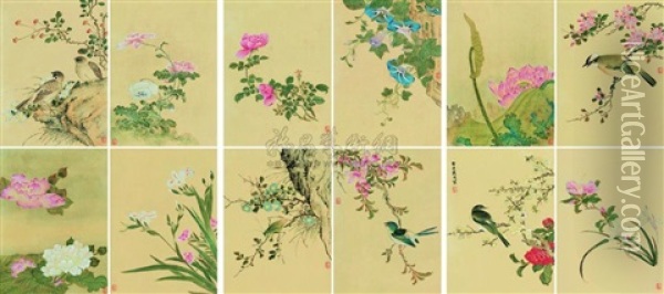 Flower And Bird (album W/12 Works) Oil Painting -  Dai Xiu