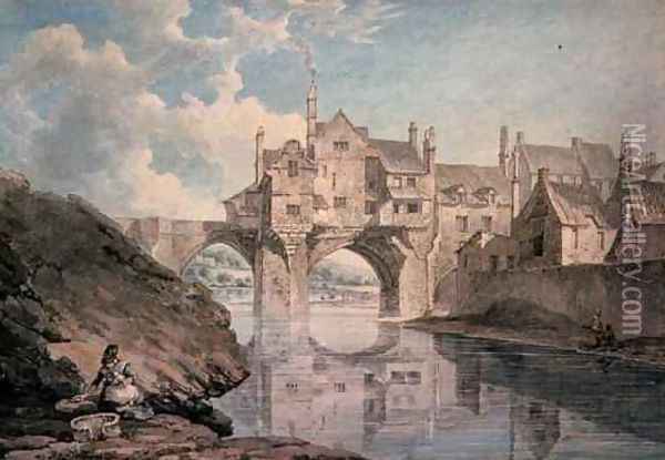 Elvet Bridge Durham 2 Oil Painting - Thomas Hearne