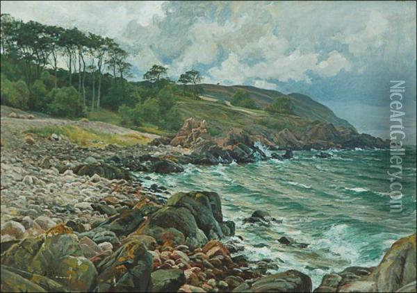Shore (view From Arild Oil Painting - Berndt Adolf Lindholm