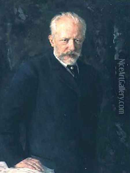 Portrait of Piotr Ilyich Tchaikovsky 1840-93 Oil Painting - Nikolai Dmitrievich Kuznetsov