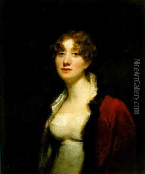 Portrait Of A Lady Wearing A Red Cloak Oil Painting - Sir Henry Raeburn