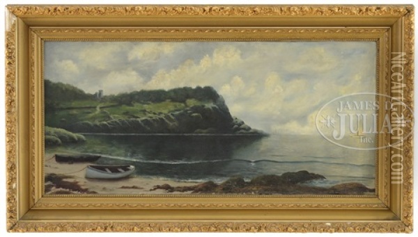 Coastal Scene With Sailboats Oil Painting - James Renwick Brevoort