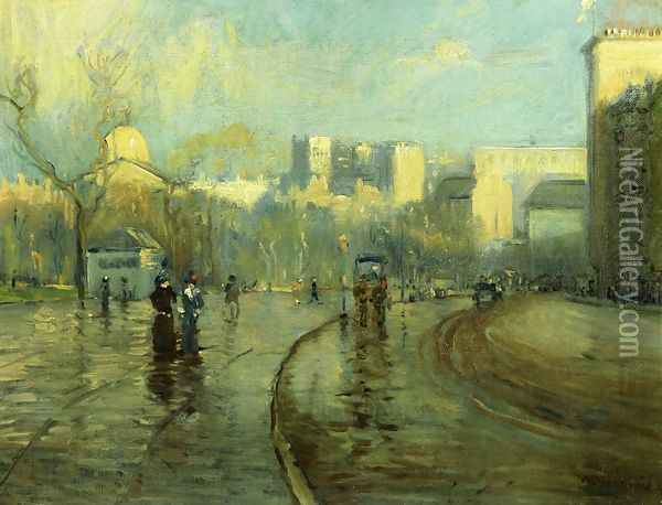 Early Morning, Tremont Street, Boston Oil Painting - Arthur C. Goodwin