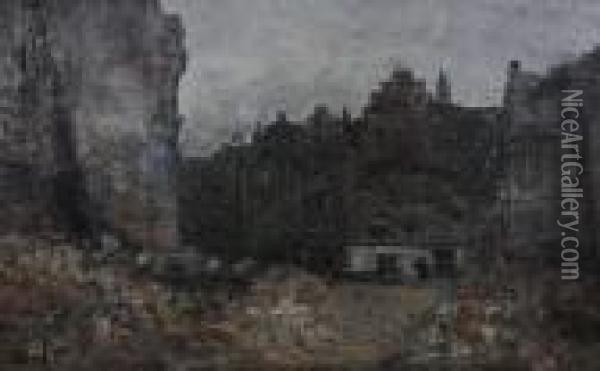 Quartier En Demolition, Crepuscule Oil Painting - Guillaume Vogels