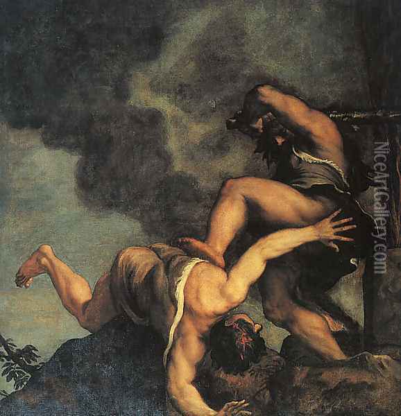 Cain and Abel Oil Painting - Tiziano Vecellio (Titian)