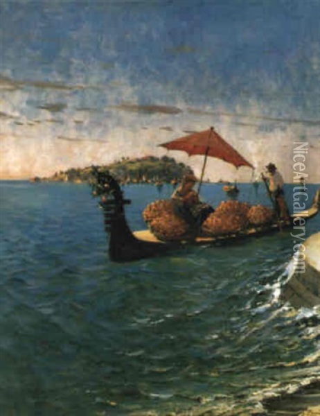 Sommertag Vor (capri) Isola Bella Oil Painting - Eugen Zardetti