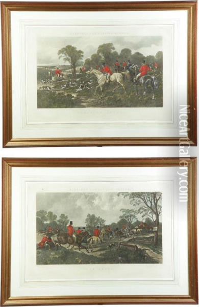 Fox-hunting Scenes Oil Painting - J.F. Herrings Herrings Sen.