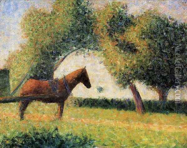 Horse and Cart Oil Painting - Georges Seurat