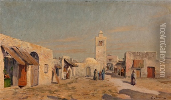 Vue D'une Ville En Algerie Oil Painting - Leon Joubert