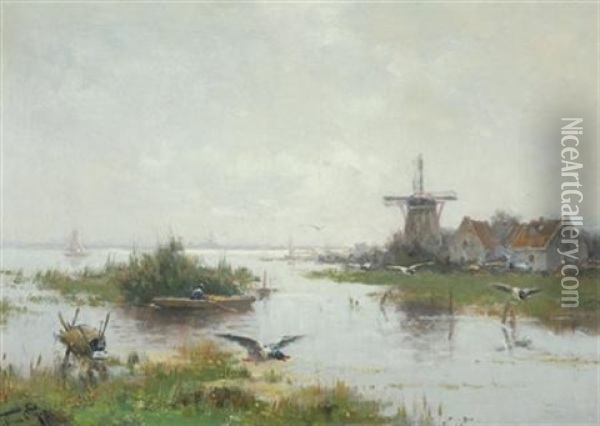 Plas Loosdrecht, Den Haag Oil Painting - Willem Cornelis Rip
