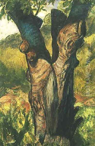 The Old Tree Oil Painting - Alfred Henry Maurer