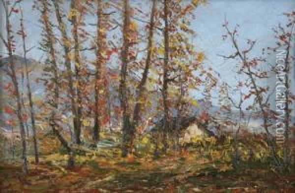 Herbstlandschaft Oil Painting - Simon Alexandre Toudouze