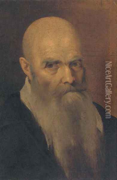 Portrait of an elderly man Oil Painting - Jacopo Tintoretto (Robusti)