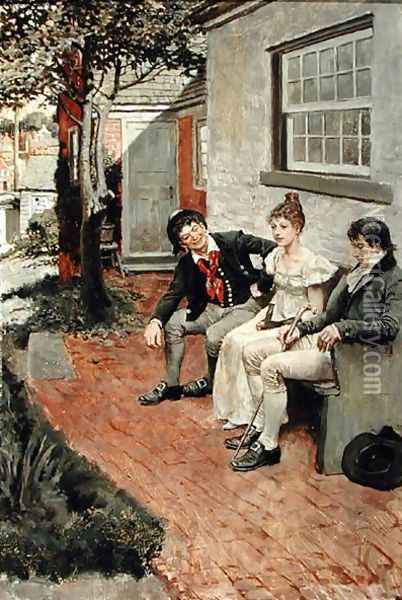 A Sailors Sweetheart, from By Land and Sea by Howard Pyle, published in Harpers Monthly Magazine, December 1895 Oil Painting - Howard Pyle