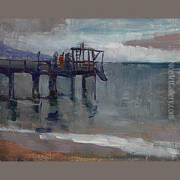 Pier Oil Painting - August Gay