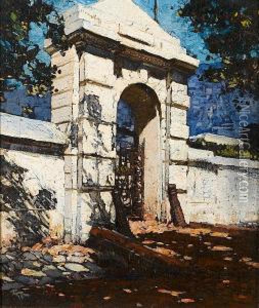 A Gateway At Rhodes University, Grahamstown Oil Painting - Robert Gwelo Goodman
