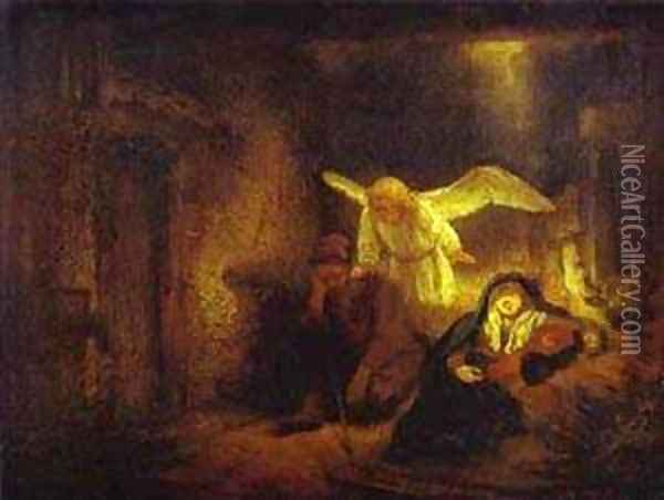 St Josephs Dream 1645 Oil Painting - Harmenszoon van Rijn Rembrandt