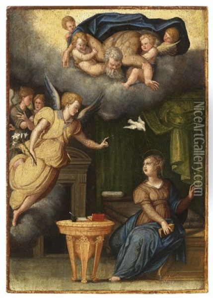 Annunciazione Nello Studio Oil Painting - Giorgio Vasari