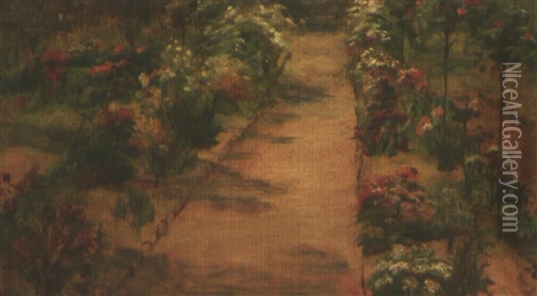 L'allee Dans Le Jardin Oil Painting - Marie Bracquemond