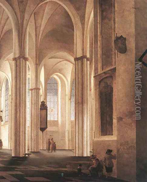 The Interior of the Buurkerk at Utrecht 1644 Oil Painting - Pieter Jansz Saenredam