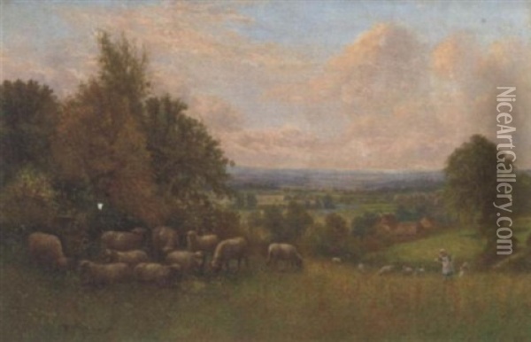 Springtime, Vale Of The Test, Hampshire Oil Painting - Arthur Stanley Wilkinson