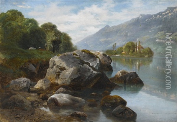 Lac De Brienz Oil Painting - Charles Louis Guigon