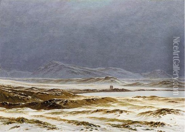 Eine Nordische Fruhlingslandschaft (a Nordic Landscape, Spring) Oil Painting - Caspar David Friedrich